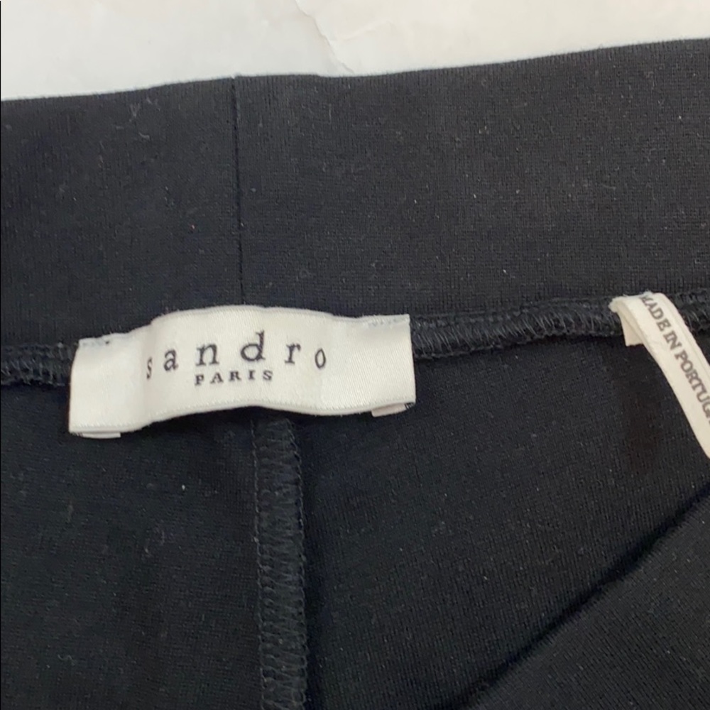 Sandro black leggings with lace side panels sz 1 - Picture 2 of 7